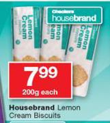 Housebrand Lemon Cream Biscuits-200g Each