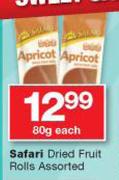 Safari & Dried Fruit Rolls-80g Each
