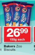 Bakers Zoo Biscuits-150g Each
