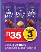 Cadbury Chocolate Slabs-3x80g