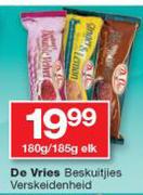 De Vries Beskuitjies Verskeidenheid-180g/ 185g Elk