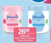 2Johnson's Baby Jelly/ Aqueous Cream-500ml Each