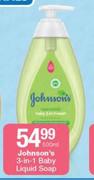 Johnson's 3 In 1 Baby Liquid Soap-500ml 