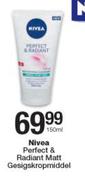 Nivea Perfect Radiant Matt gesigskropmiddel-150ml
