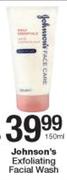 Johnson's Exfoliating Facial Wash-150ml
