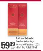 African Extracts Rooibos Advantage Creamy Cleanser-125ml, Refining Polish-75ml,Eye Cream-15ml Each 