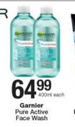 Garnier Pure Active Face Wash-400ml Each