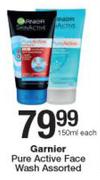 Garnier Pure Active Face Wash Assorted-150ml Each