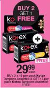 Kotex Tampons Assorted-2 x 16 Per Pack-Each