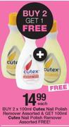 Cutex Nail Polish Remover Assorted-2 x 100ml Each