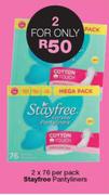 Stayfree Pantyliners-2 x 76 Per Pack