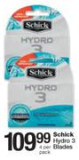 Schick Hydro 3 Blades-4 Per Pack