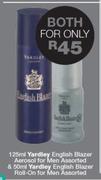 Yardley English Blazer Aerosol For Men 125ml & 50ml Yardley English Blazer Roll-On For Men-For Both