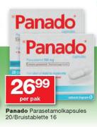 Panado parasetamolkapsules 20/bruitablette 16-Per Pak