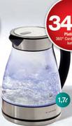 Platinum 1.7Ltr 360° Cordless Glass Kettle-Each