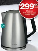 Platinum 360' Stainless Steel Cordless Kettle-Each