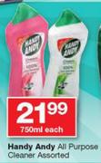 Handy Andy All Purpose Cleaner Assorted-750ml Each