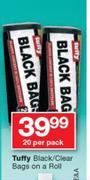 Tuffy Black/Clear Bags On A Roll-20 Per Pack