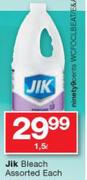 Jik Bleach Assorted-1.5Ltr Each