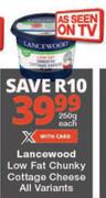 Lancewood Low Fat Chunky Cottage Cheese All Variants-250g Each