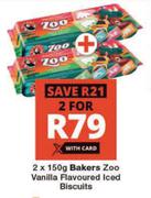 Bakers Zoo Vanilla Flavoured Iced Biscuits-For 2 x 150g