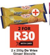 De Vries Ginger Biscuits-2 x 200g