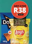 Lay's Potato 120g/Doritos Corn Chips 145g-For Any 2