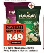 Flanagan's Kettle Fried Potato Chips All Variants-2 x 120g