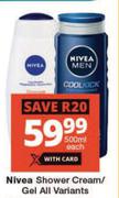 Nivea Shower Cream/Gel All Variants-500ml Each