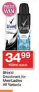 Shield Deodorant For Men/Ladies All Variants-150ml Each