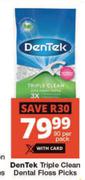 Dentek Triple Clean dental Floss Picks-90 Per Pack