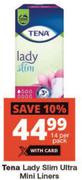 Tena Lady Slim Ultra Mini Liners-14 Per Pack   