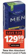 Tena Men Absorbent Protector Level 2 Pads-20 Per Pack