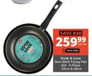 Cook & Love 2 Piece (24cm & 28cm) Non Stick Frying Pan-Per Set