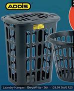 Addis 56L Laundry Basket Grey/White