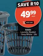 Addis 26L Laundry Basket Grey/White