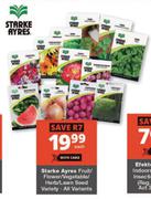 Starke Ayres Fruit/Flower/Vegetable/Herb/Lawn Seed-Each