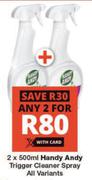 Handy Andy Trigger Cleaner Spray All Variants-2 x 500ml