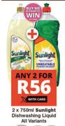 Sunlight Dishwashing Liquid-2 x 750ml