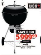 Weber 57cm Master Touch Kettle Braai Black-Each