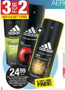 Addidas Aerosol For Men/Ladies Assorted-2 x 90ml/150ml Free Addidas Aerosol Men/Ladies-150ml 