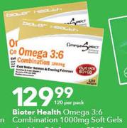 Bioter Health Omega 3:6 Combination 1000mg Soft Gels-120 Per Pack