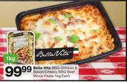 Bella Vita BBQ Chicken & Bacon/Cheesy BBQ Beef Mince Pasta-1kg Each