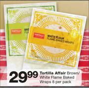 Tortilla Affair Brown/White Flame Baked Wraps 8-Per Pack