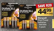 Duracell Plus Power Batteries AA/AAA 4-Pack-Per Pack
