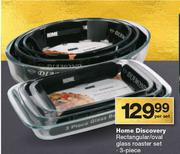 Home Discovery Rectangular/Oval Glass Roaster Set 3-Piece-Per Set