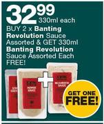 Banting Revolution Sauce Assorted-2 x 330ml Each Free Banting Revolution Sauce Assorted-330ml Each