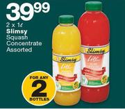 Slimsy Squash Concentrate Assorted-2 x 1Ltr