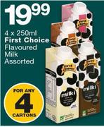 First Choice Flavoured Milk Assorted-4 x 250ml