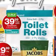 Housebrand 2 Ply Toilet Rolls-9 Per Pack